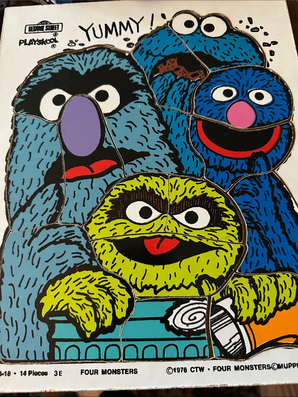 Sesame Street Four Monsters Puzzle - Blue, Green & Purple